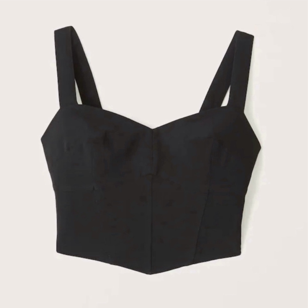 Abercrombie & Fitch Black Corset Sweetheart Top